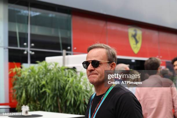 Rubens Barrichello, former Driver seen during the Sprint ahead of the F1 Grand Prix of Brazil at Autodromo Jose Carlos Pace on November 12, 2022 in...