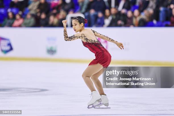 Mai Mihara of Japa competes in the Women's Free Skating during the ISU Grand Prix of Figure Skating at iceSheffield on November 13, 2022 in...