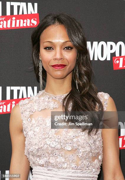 Actress Zoe Saldana attends the Cosmopolitan For Latina's Premiere Issue Party at Press Lounge at Ink48 on May 9, 2012 in New York City.