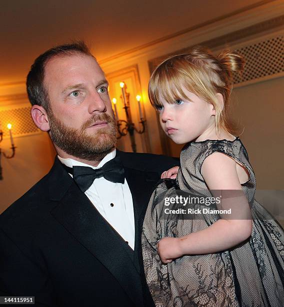 Host Ryan Dempster and daughter Riley Dempster during the 2012 Dempster Foundation casino night at Palmer House Hotel on May 9, 2012 in Chicago,...