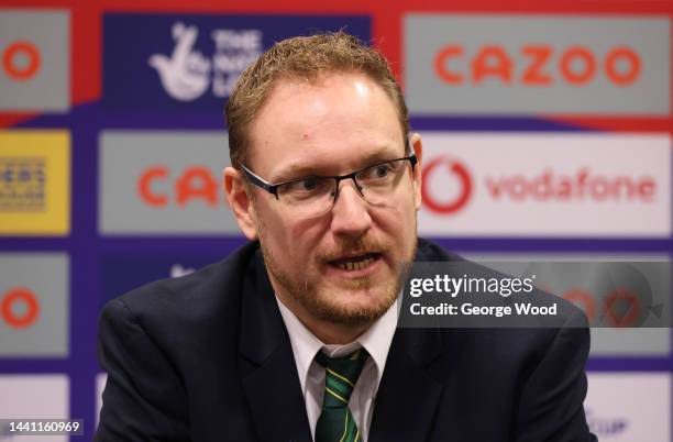 Brett Clark, Head Coach of Australia looks on following the Wheelchair Rugby League World Cup Semi-Final match between France and Australia at...