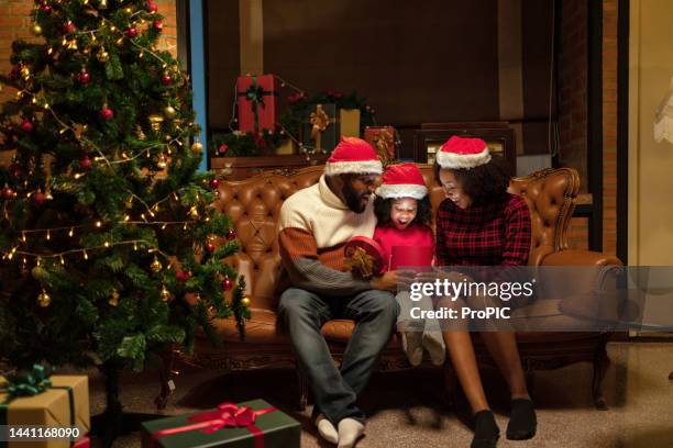 soft focus concept and background burred. family having a happy meal to celebrate christmas and new year 2023. - happy santa claus over white blank stockfoto's en -beelden