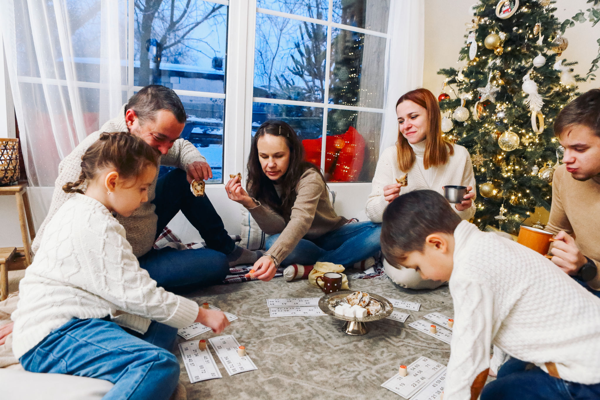 family playing game