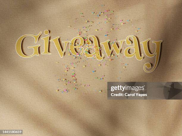 giveaway with paper cutting style - giveaway stock pictures, royalty-free photos & images