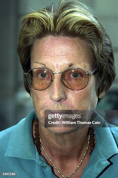 Prosecution witness Genie O'Brien speaks to the media outside the Criminal Justice Center after testifying in the trial of accused killer Ira Einhorn...