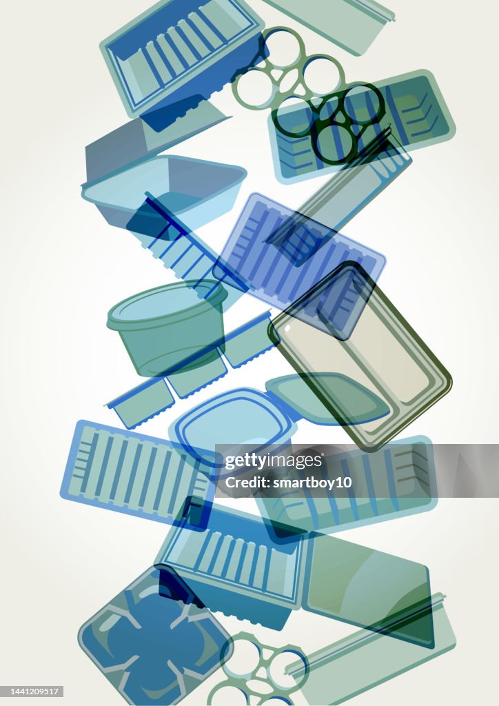 Plastic food containers, trays or packaging