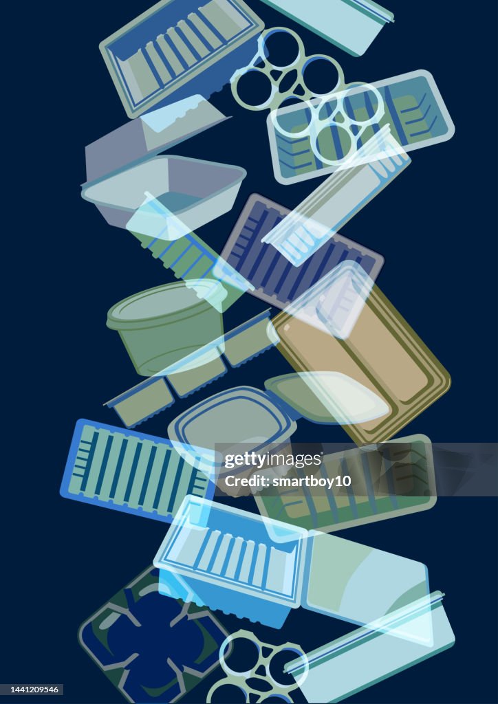 Plastic food containers, trays or packaging