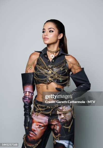 Noa Kirel poses during a portrait session during the MTV Europe Music Awards 2022 held at PSD Bank Dome on November 13, 2022 in Duesseldorf, Germany.