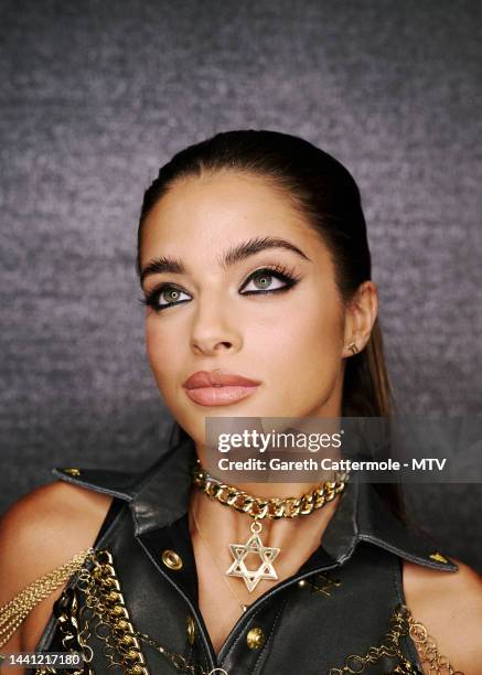 Noa Kirel poses during a portrait session during the MTV Europe Music Awards 2022 held at PSD Bank Dome on November 13, 2022 in Duesseldorf, Germany.