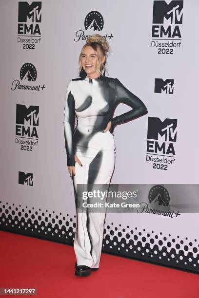 Eugen Kazakov and Dagi Bee attend the red carpet during the MTV Europe Music Awards 2022 held at PSD Bank Dome on November 13, 2022 in Duesseldorf,...