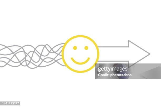 happy solution concepts on white background - computer solid background stock illustrations