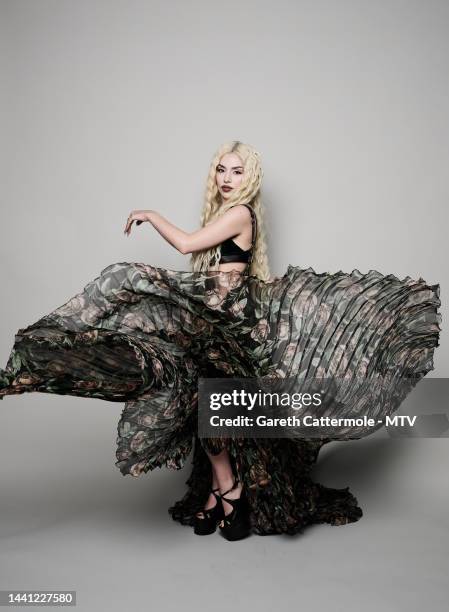 Ava Max poses during a portrait session during the MTV Europe Music Awards 2022 held at PSD Bank Dome on November 13, 2022 in Duesseldorf, Germany.