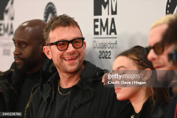 Founder of Gorillaz Damon Albarn attends the red carpet during the MTV Europe Music Awards 2022 held at PSD Bank Dome on November 13, 2022 in...