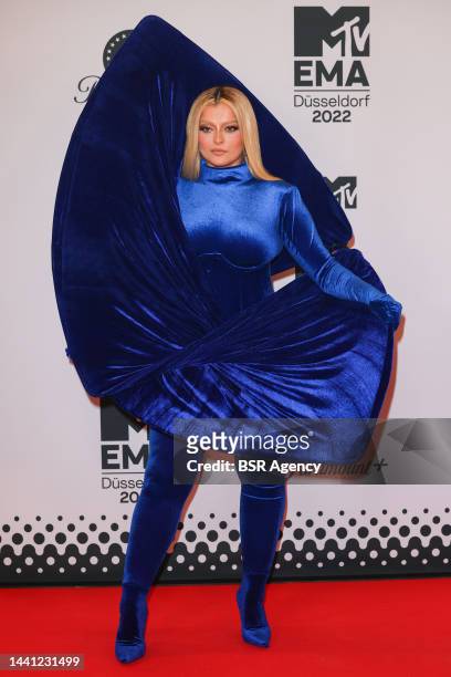 Bebe Rexha during the 2022 MTV Europe Music Awards at the PSD Bank Dome on November 13, 2022 in Dusseldorf, Germany
