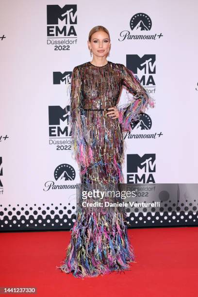 Leonie Hanne attends the red carpet during the MTV Europe Music Awards 2022 held at PSD Bank Dome on November 13, 2022 in Duesseldorf, Germany.