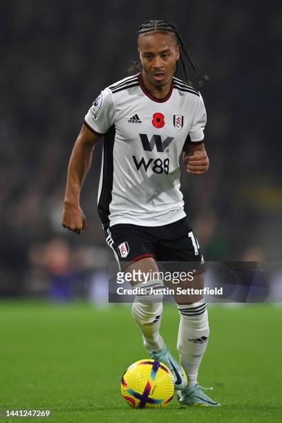 Bobby Reid of Fulham during the Premier League match between Fulham FC and Manchester United at Craven Cottage on November 13, 2022 in London,...