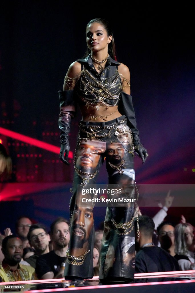 Noa Kirel speaks onstage during the MTV Europe Music Awards 2022 held