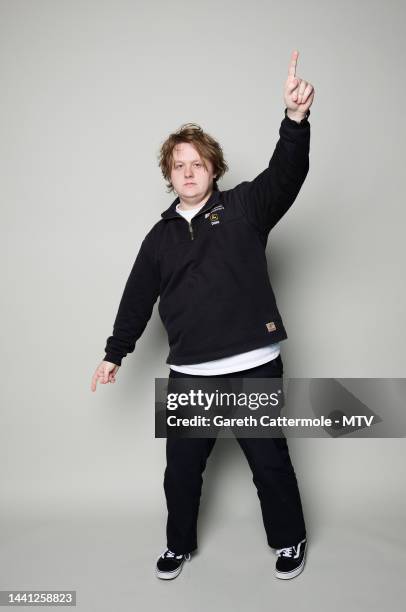 Lewis Capaldi poses during a portrait session during the MTV Europe Music Awards 2022 held at PSD Bank Dome on November 13, 2022 in Duesseldorf,...
