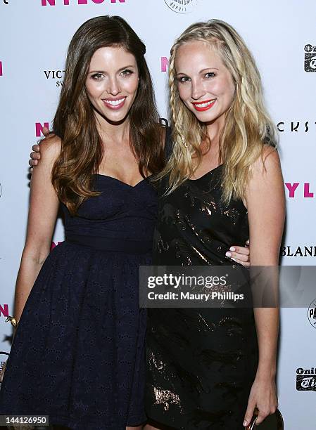Actors Kayla Ewell and Candice Accola attend the NYLON Magazine And Tommy Girl Celebrate The Annual May Young Hollywood Issue - Party at Hollywood...