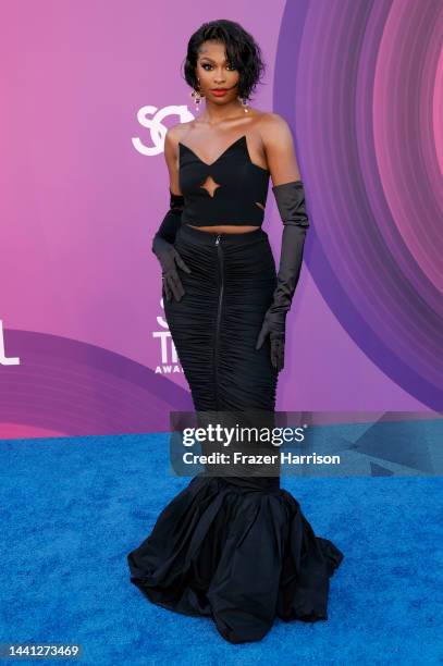 Coco Jones attends the 2022 Soul Train Awards at the Orleans Arena on November 13, 2022 in Las Vegas, Nevada.