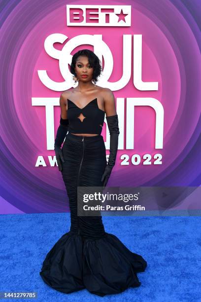 Coco Jones attends the 2022 Soul Train Awards presented by BET at the Orleans Arena on November 13, 2022 in Las Vegas, Nevada.