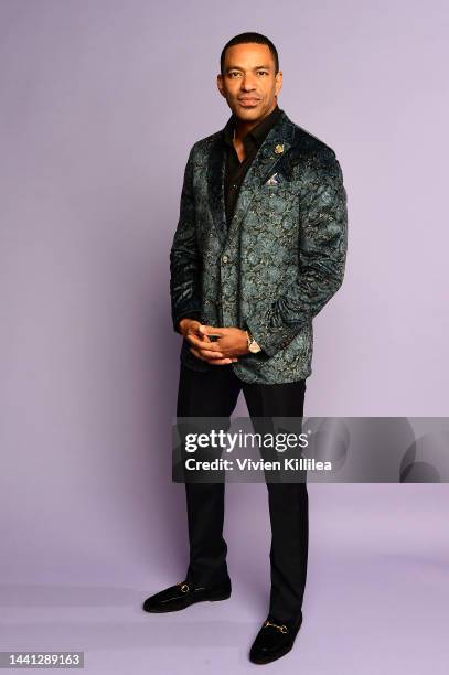 Laz Alonso poses in the IMDb exclusive portrait studio at the Critics Choice Association 2nd Annual Celebration of Latino Cinema & Television at...