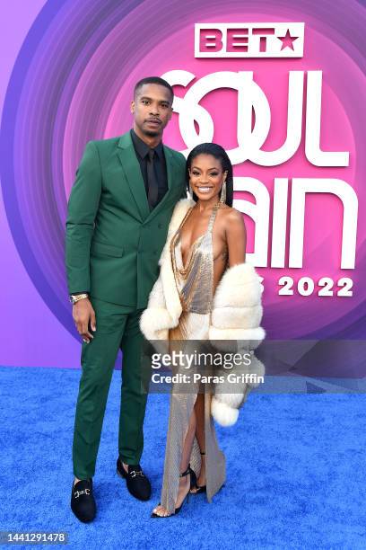 Cameron Fuller and Danielle LaRoach attend the 2022 Soul Train Awards presented by BET at the Orleans Arena on November 13, 2022 in Las Vegas, Nevada.