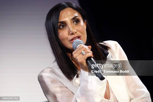 Negrasa Rashidi Narges Rashidi speaks onstage at A Cracking Gangs of London Event ...
