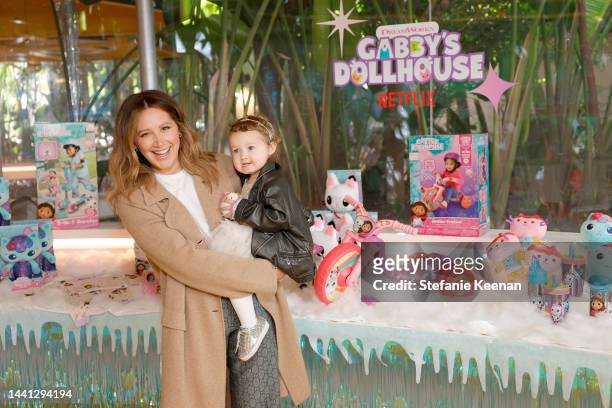 Ashley Tisdale and Jupiter French attend Gabby's Dollhouse Cat-mas Spectacular at Second Home Hollywood on November 13, 2022 in Los Angeles,...