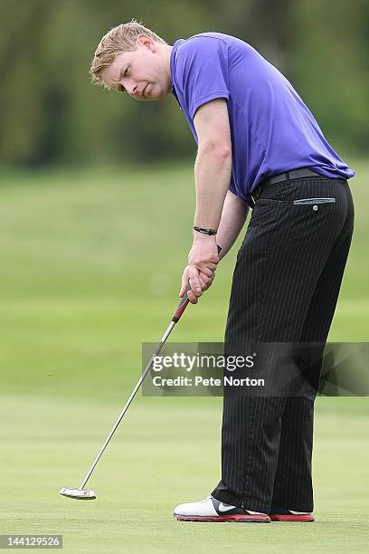 Alex Boyton of Skidby Lakes Golf Club putts at the 18th during the Glenmuir PGA Professional Championship - Regional Qualifier at Fulford Golf Club...