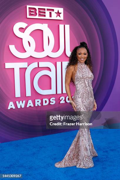 Chanté Moore attends the 2022 Soul Train Awards at the Orleans Arena on November 13, 2022 in Las Vegas, Nevada.