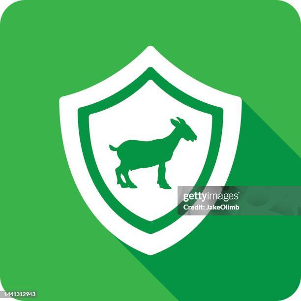 shield goat icon silhouette 1 - kid goat stock illustrations