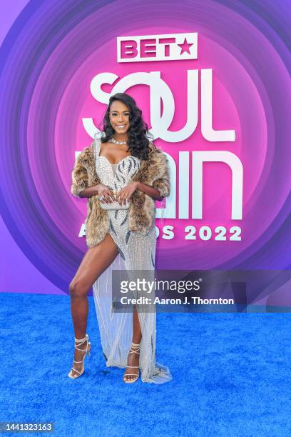 Alise Willis arrives at the 2022 Soul Train Music Awards at the Orleans Arena on November 13, 2022 in Las Vegas, Nevada.