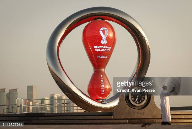 People gather at the Corniche Waterfront ahead of the FIFA World Cup Qatar 2022 on November 14, 2022 in Doha, Qatar.