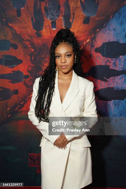 Priah Ferguson attends Netflix's "Stranger Things" SAG event at Netflix Tudum Theater on November 13, 2022 in Los Angeles, California.