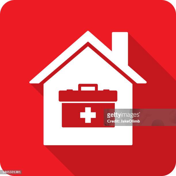 house med kit icon silhouette - domestic life stock illustrations