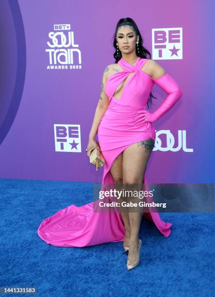 Queen Naija attends the 2022 Soul Train Awards at the Orleans Arena on November 13, 2022 in Las Vegas, Nevada.