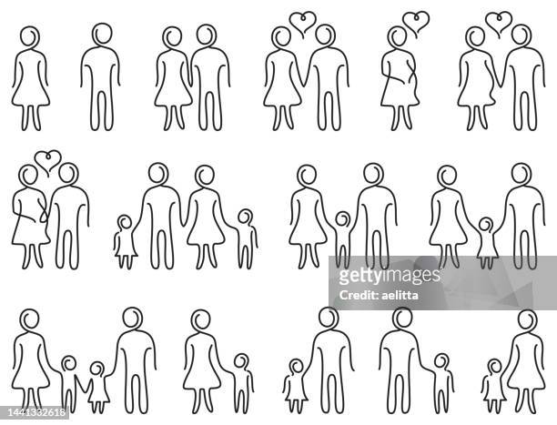 people icons. family. human age. symbols. - clip art family stock illustrations