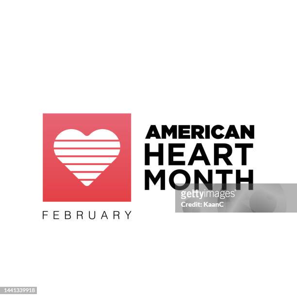 stockillustraties, clipart, cartoons en iconen met american heart month in united states in february. nationwide problem of heart and blood vessel diseases. medical healthcare concept. support and protection campaign. vector stock illustration - american heart month
