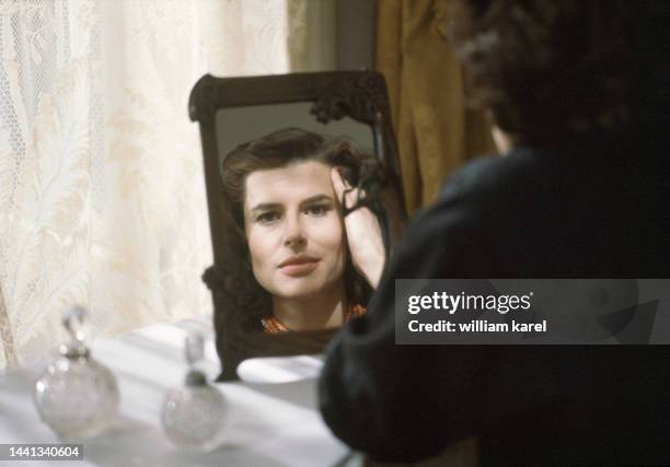 French actress Fanny Ardant on the set of "Desiderio" directed by Ettore Scola.