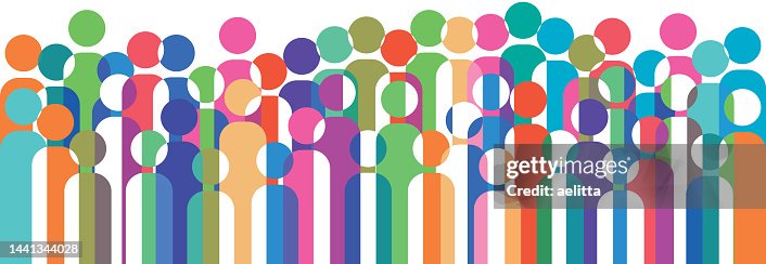 Large group of people. Geometric illustration of crowd . Large group of people. Geometric illustration of crowd .
