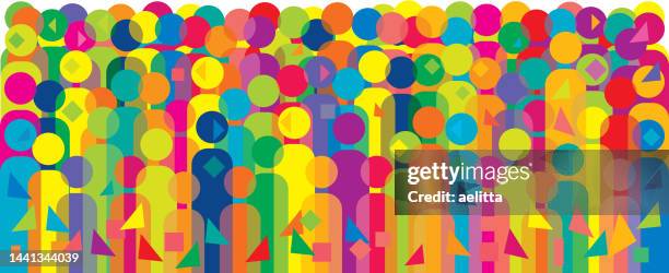 stockillustraties, clipart, cartoons en iconen met large group of people. geometric illustration of crowd . - citizenship