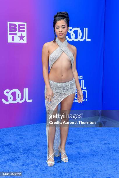 Joyce Wrice arrives to the 2022 Soul Train Music Awards at the Orleans Arena on November 13, 2022 in Las Vegas, Nevada.