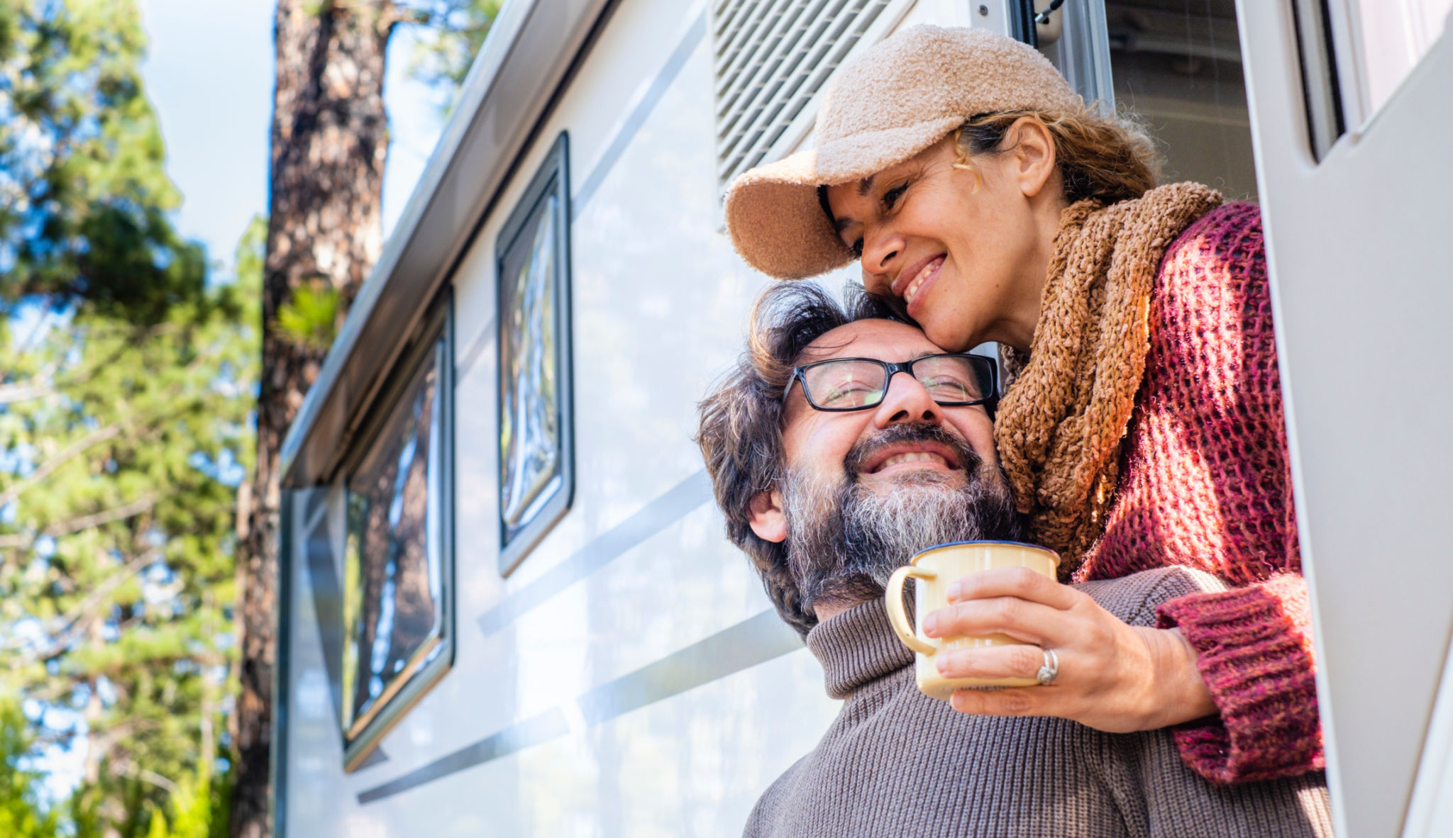 happy rv travelers
