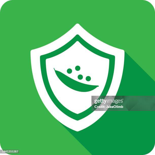 shield pea pod icon silhouette - raw materials metals stock illustrations