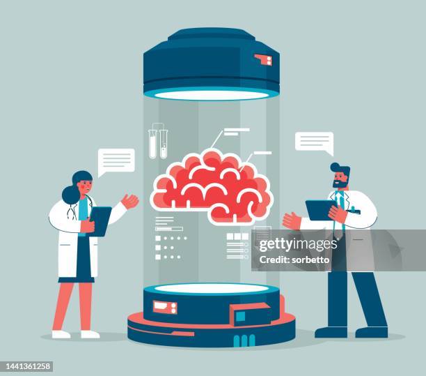 diagnose human brain - brain scans stock illustrations