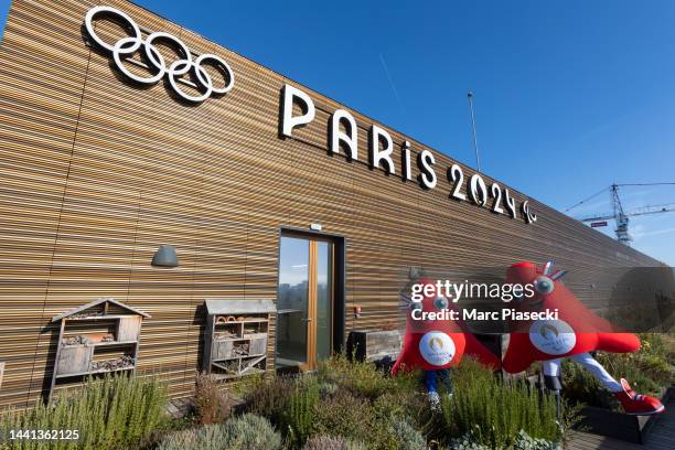 The Phryges, modelled on phrygian caps, are unveiled as the mascots for the Paris 2024 Summer Olympic and Paralympic Games on November 10, 2022 in...