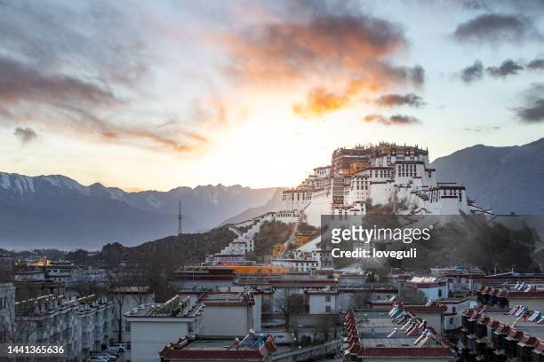potala palace in lhasa, tibet, china - lhasa stock-fotos und bilder
