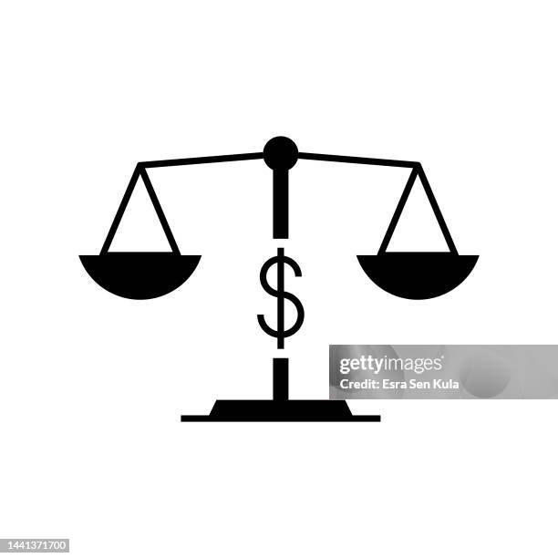 financial balance solid flat icon. the icon is suitable for web pages, mobile apps, ui, ux, and gui design. - equal pay scale stock illustrations