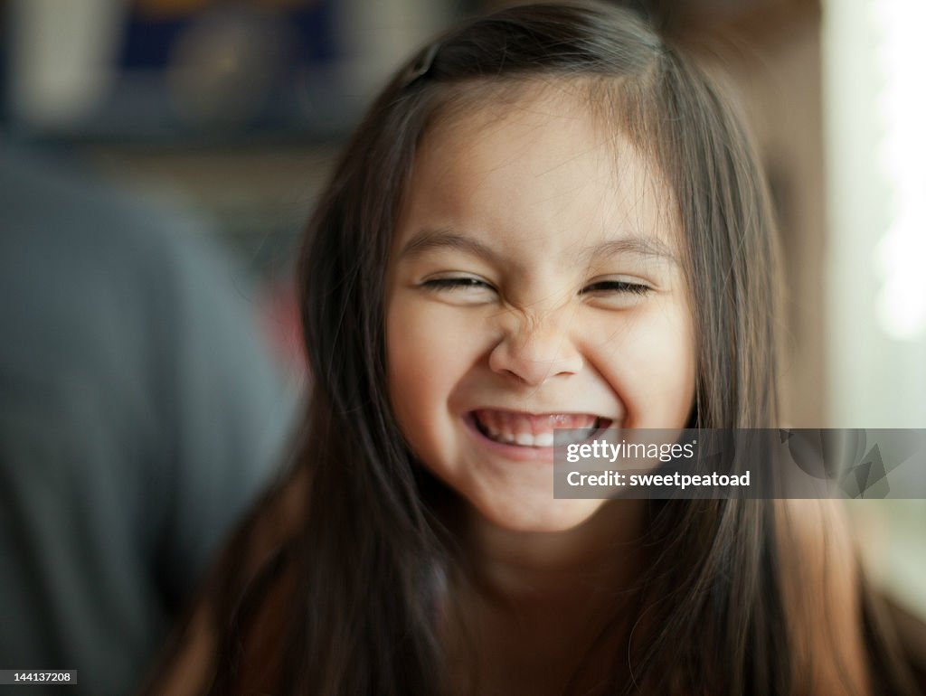 Girl with genuine smile